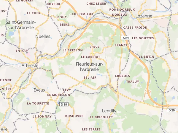 Plan de Fleurieux-sur-l’Arbresle