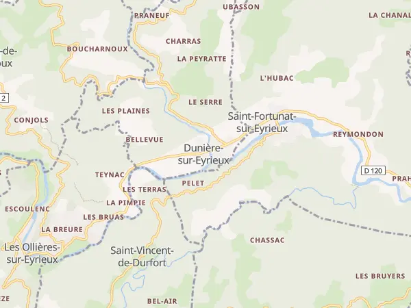 Plan de Dunière-sur-Eyrieux