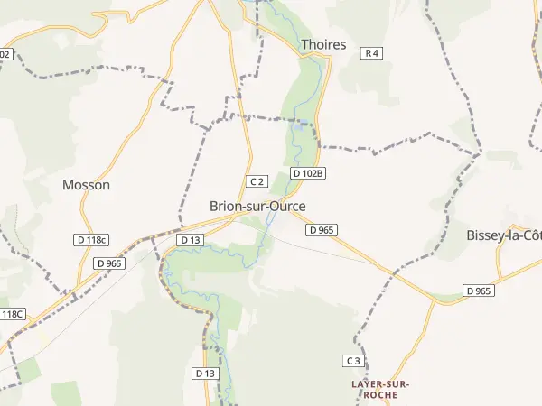Plan de Brion-sur-Ource