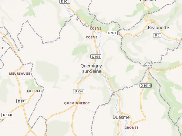Plan de Quemigny-sur-Seine