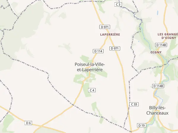 Plan de Poiseul-la-Ville-et-Laperrière