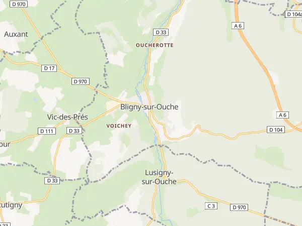Plan de Bligny-sur-Ouche