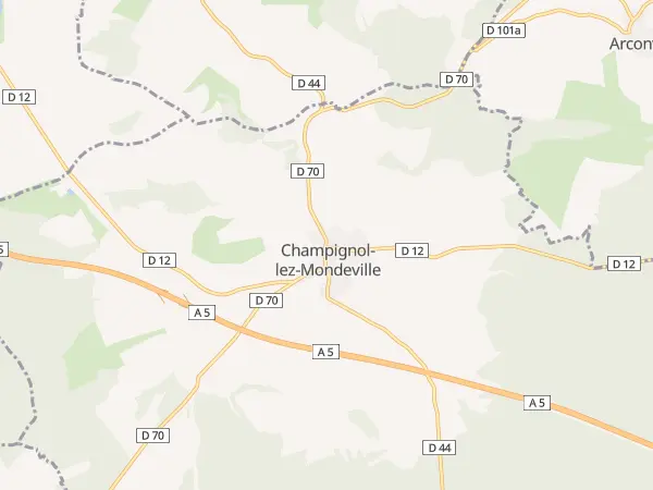 Plan de Champignol-lez-Mondeville