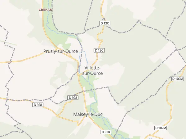 Plan de Villotte-sur-Ource