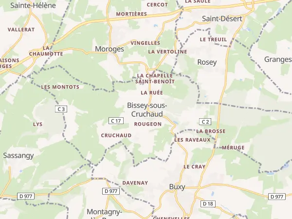 Plan de Bissey-sous-Cruchaud