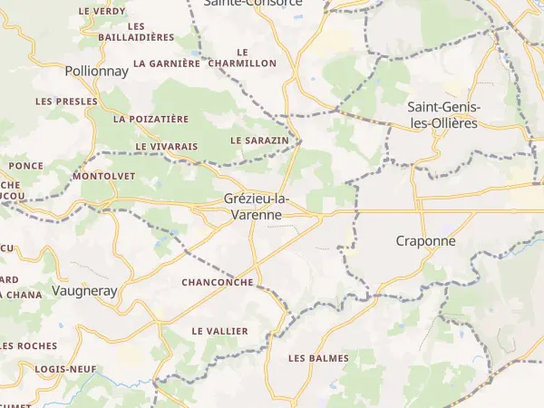 Plan de Grézieu-la-Varenne