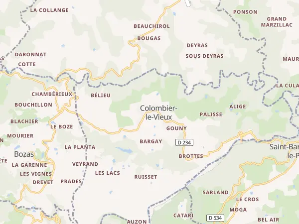 Plan de Colombier-le-Vieux