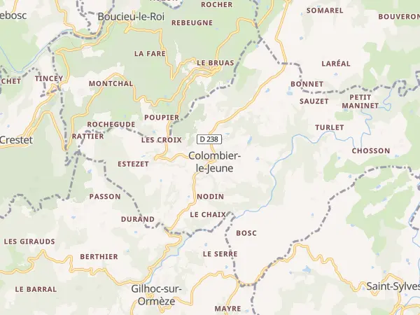 Plan de Colombier-le-Jeune