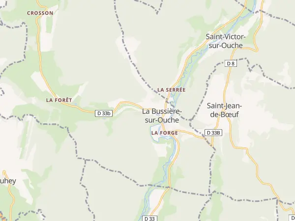 Plan de La Bussière-sur-Ouche