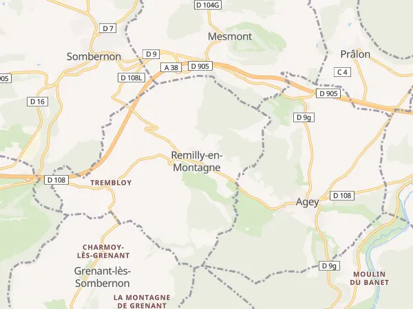 Plan de Remilly-en-Montagne