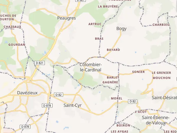 Plan de Colombier-le-Cardinal