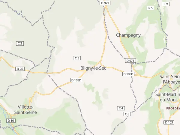 Plan de Bligny-le-Sec