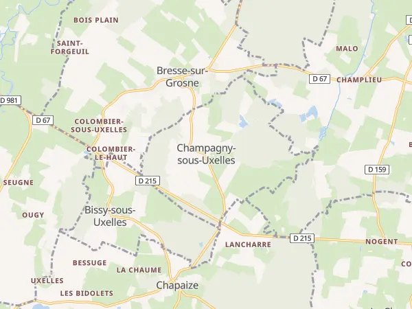 Plan de Champagny-sous-Uxelles
