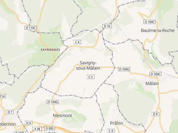 Plan de Savigny-sous-Mâlain