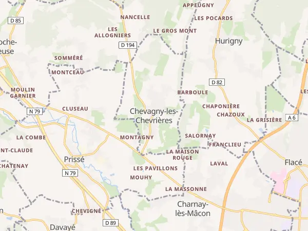 Plan de Chevagny-les-Chevrières