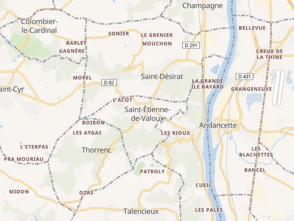 Plan de Saint-Étienne-de-Valoux