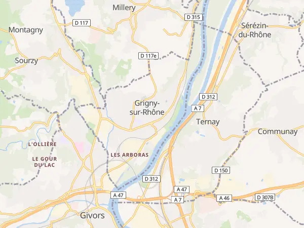 Plan de Grigny-sur-Rhône