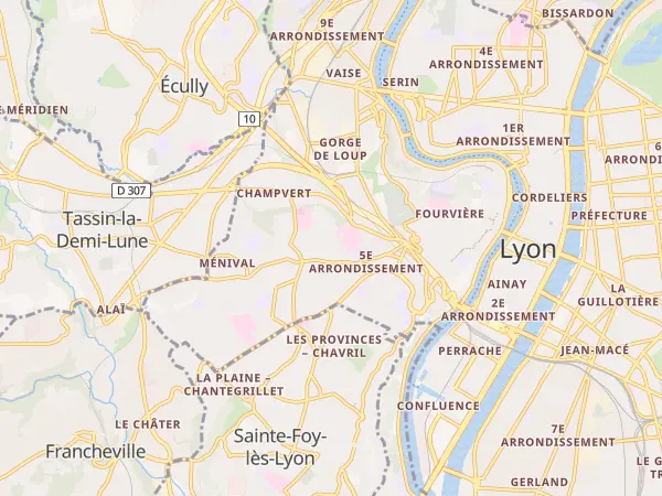Plan de Lyon 5e Arrondissement