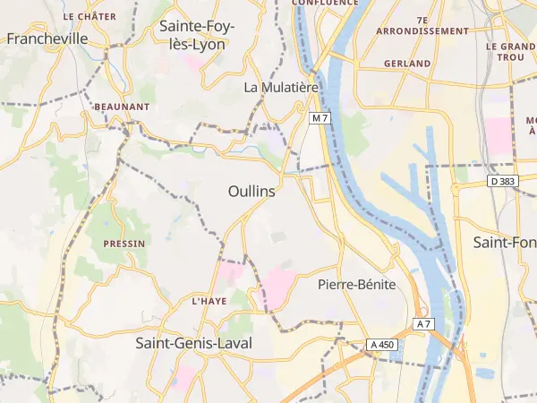Plan de Oullins-Pierre-Bénite