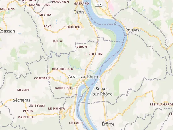 Plan de Arras-sur-Rhône