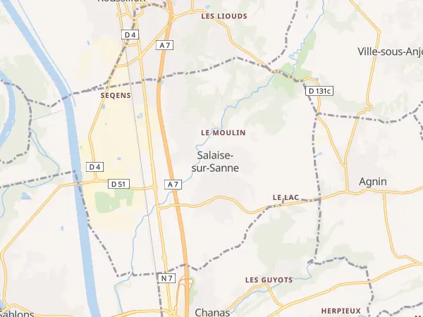 Plan de Salaise-sur-Sanne