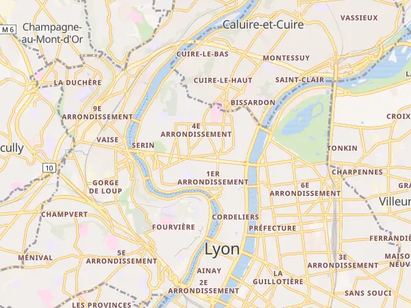 Plan de Lyon 4e Arrondissement
