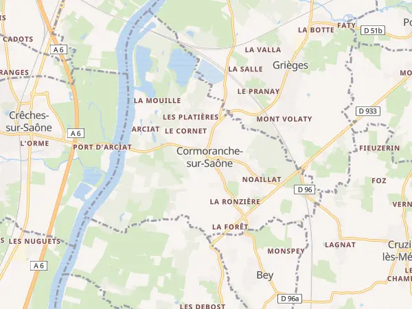 Plan de Cormoranche-sur-Saône
