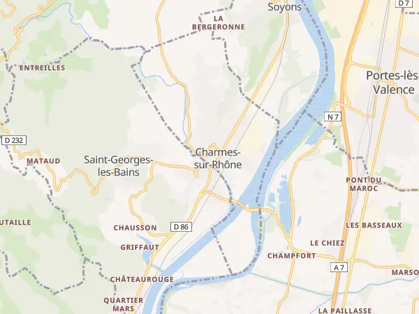 Plan de Charmes-sur-Rhône