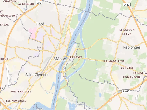 Plan de Saint-Laurent-sur-Saône