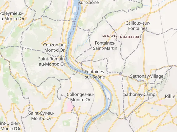 Plan de Fontaines-sur-Saône