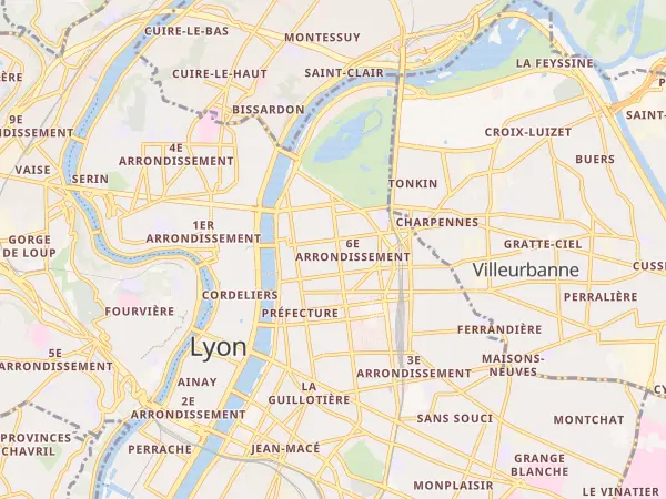 Plan de Lyon 6e Arrondissement