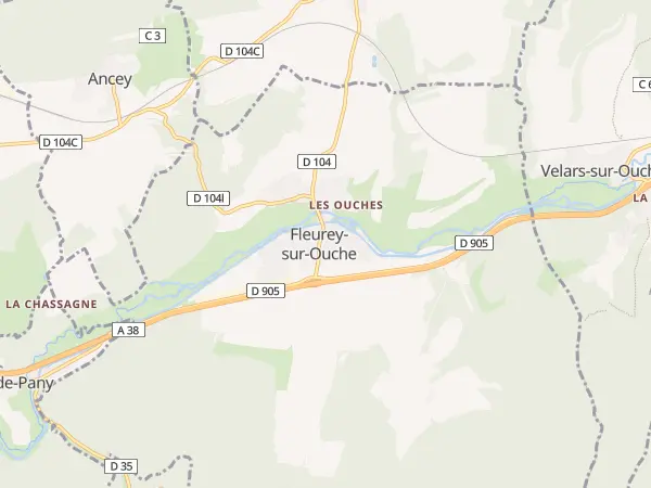Plan de Fleurey-sur-Ouche