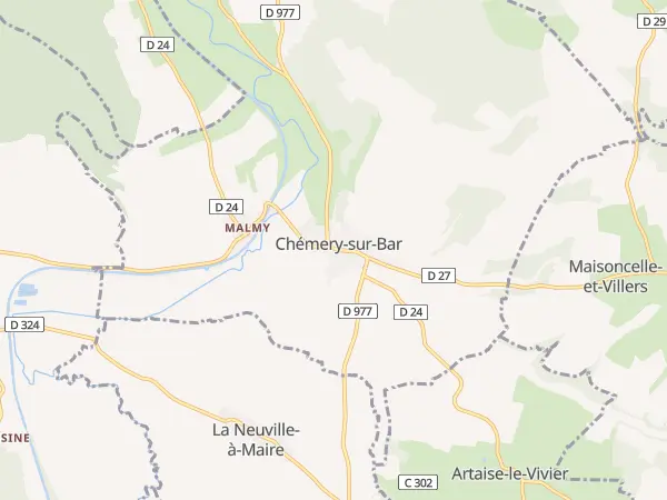 Plan de Chémery-Chéhéry