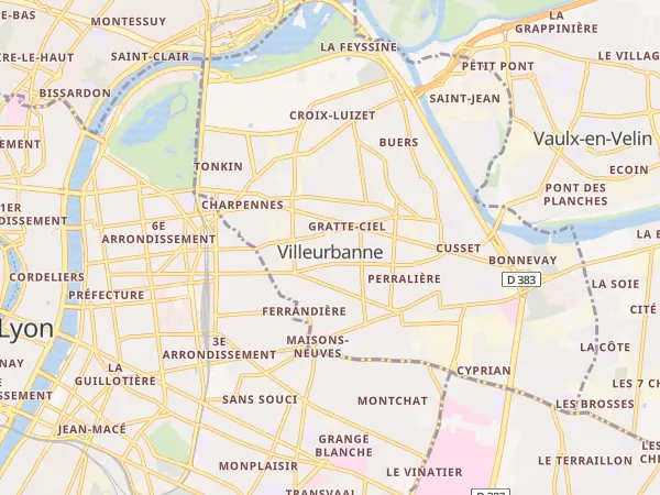 Plan de Villeurbanne