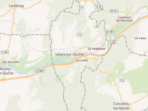 Plan de Velars-sur-Ouche
