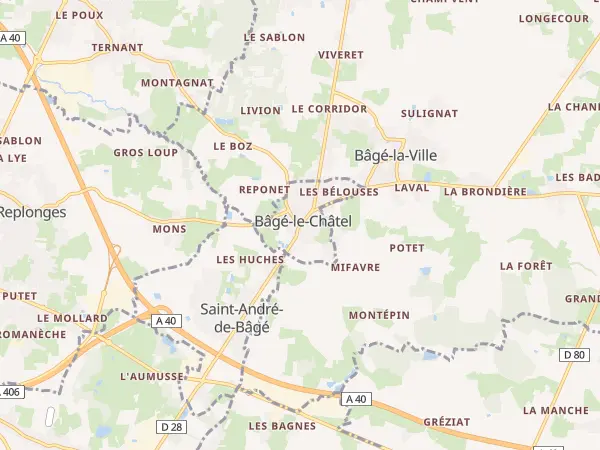 Plan de Bâgé-le-Châtel
