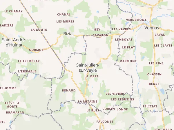 Plan de Saint-Julien-sur-Veyle