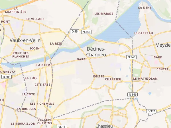 Plan de Décines-Charpieu