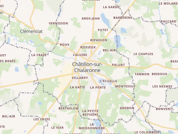 Plan de Châtillon-sur-Chalaronne