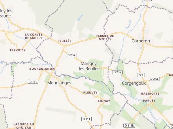 Plan de Marigny-lès-Reullée