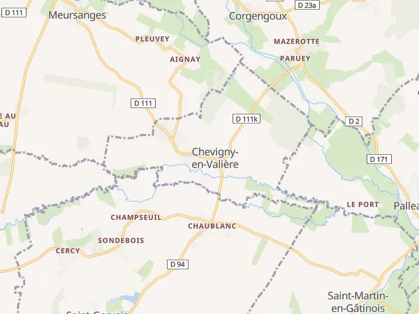 Plan de Chevigny-en-Valière