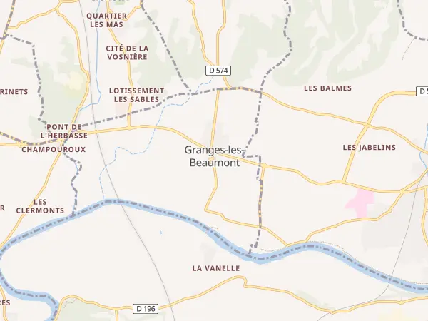 Plan de Granges-les-Beaumont