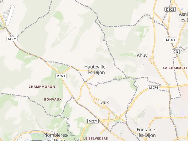 Plan de Hauteville-lès-Dijon