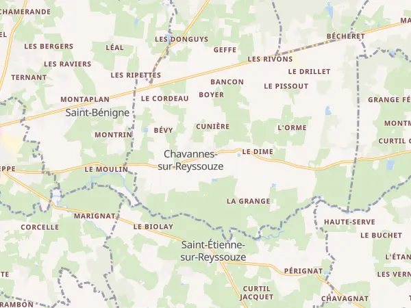 Plan de Chavannes-sur-Reyssouze