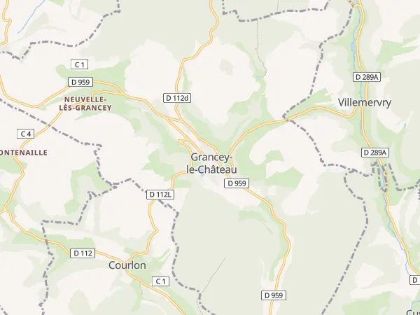 Plan de Grancey-le-Château-Neuvelle
