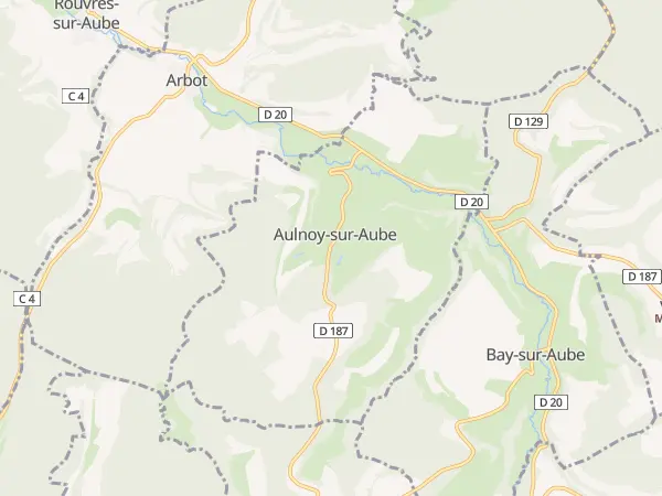 Plan de Aulnoy-sur-Aube