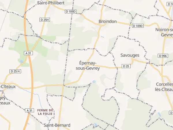 Plan de Épernay-sous-Gevrey