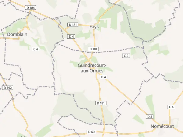 Plan de Guindrecourt-aux-Ormes