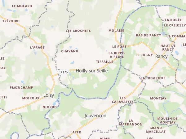 Plan de Huilly-sur-Seille