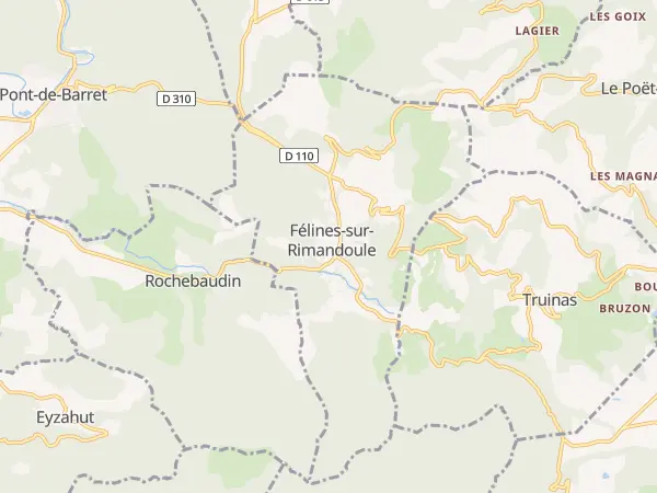 Plan de Félines-sur-Rimandoule